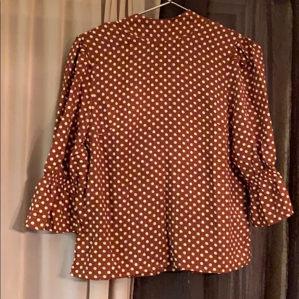Julianne Polka Dot Top in Cocoa